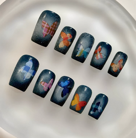 Everyday Cute - Butterfly Patterns - Customizable Handcrafted Press On Nails