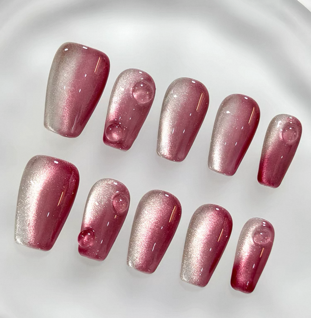Everyday Cute - Rose Gold Ombre - Customizable Handcrafted Press On Nails