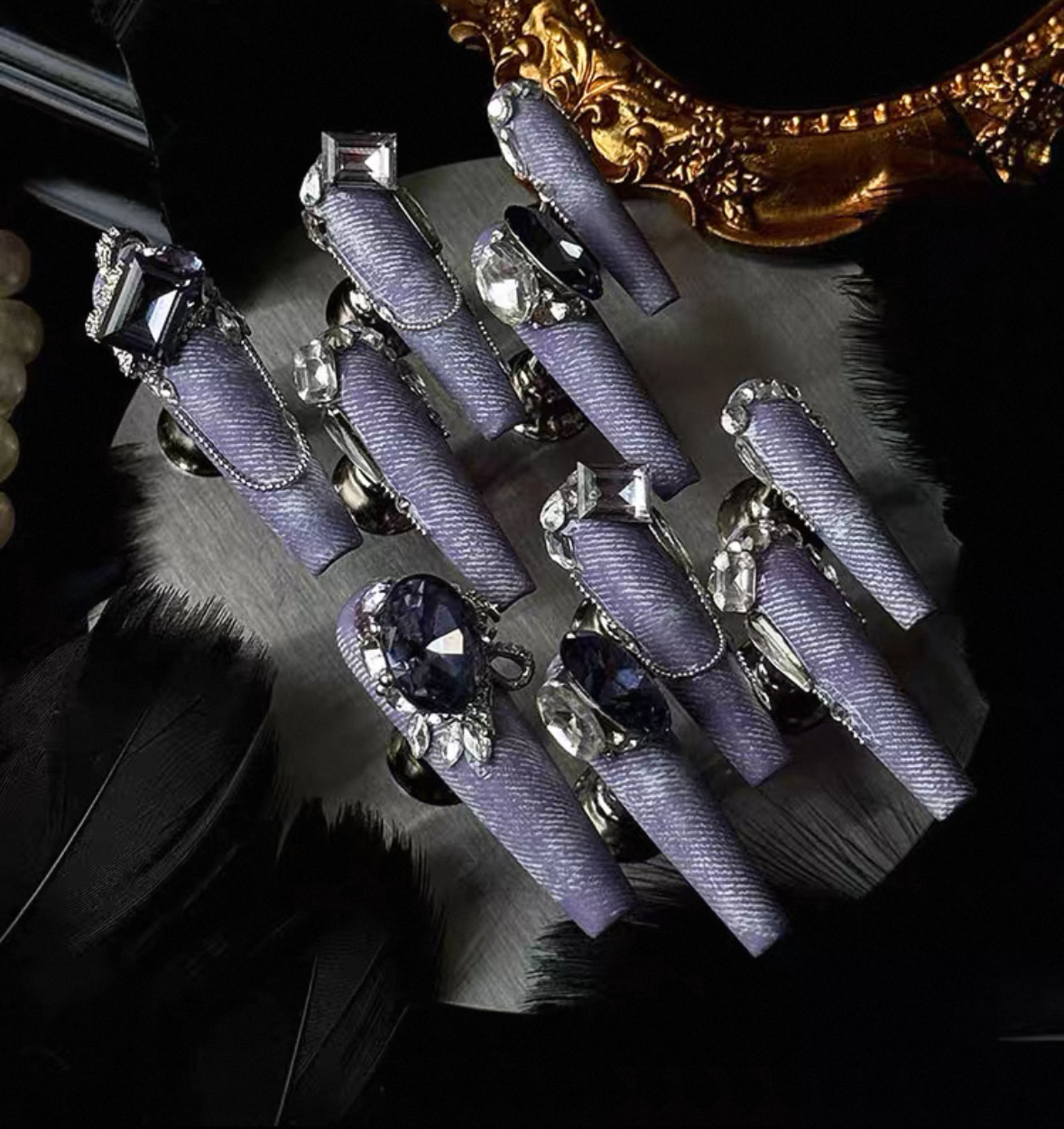 Charme Atelier - Lavender Glam - Customizable Handcrafted Press On Nails