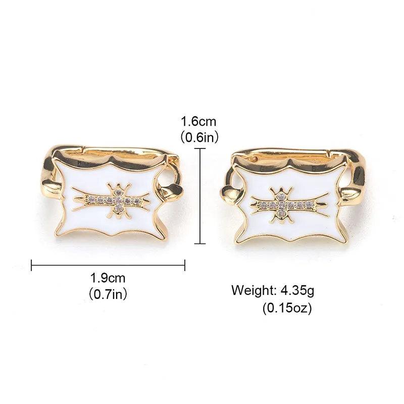 Stellar Radiance Enamel Earrings - Elegant Charme