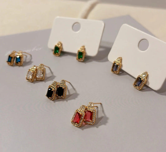 Glamour Coloured Stone Earrings - Elegant Charme