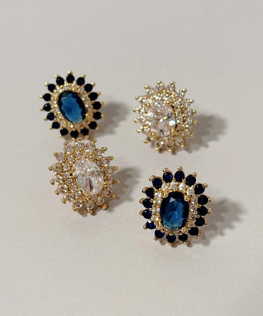 Luxe Luminance Gemstone Earrings - Elegant Charme