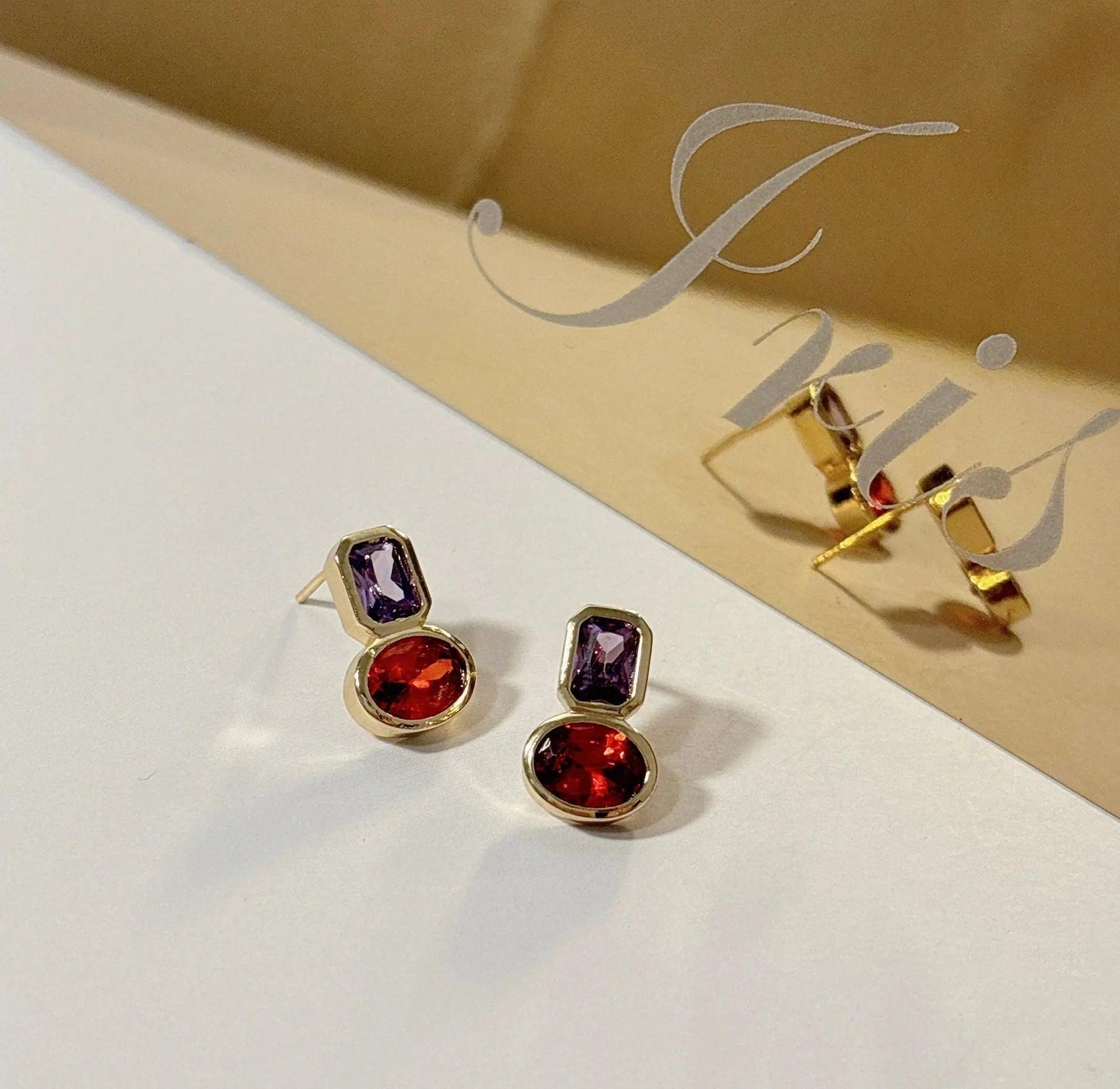 Regal Radiance Gemstone Earrings - Elegant Charme