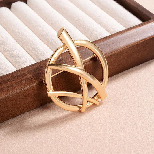 Simple Antique Gold-Plated Brooch - Elegant Charme