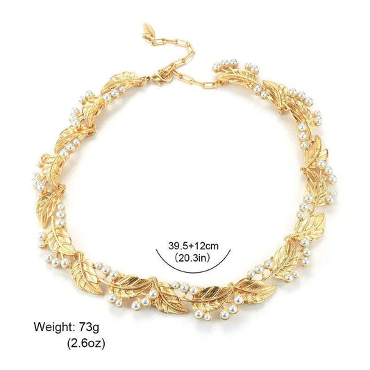 Retro Style Luxury Leaf-Shape Necklace - Elegant Charme
