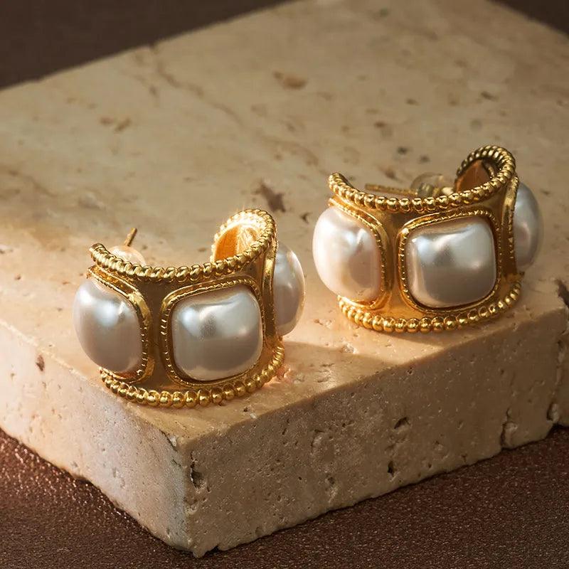 Vintage Pearl Earrings - Elegant Charme