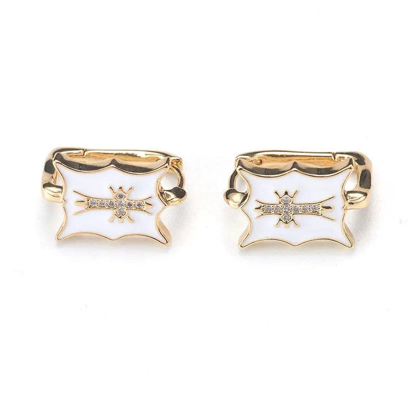 Stellar Radiance Enamel Earrings - Elegant Charme