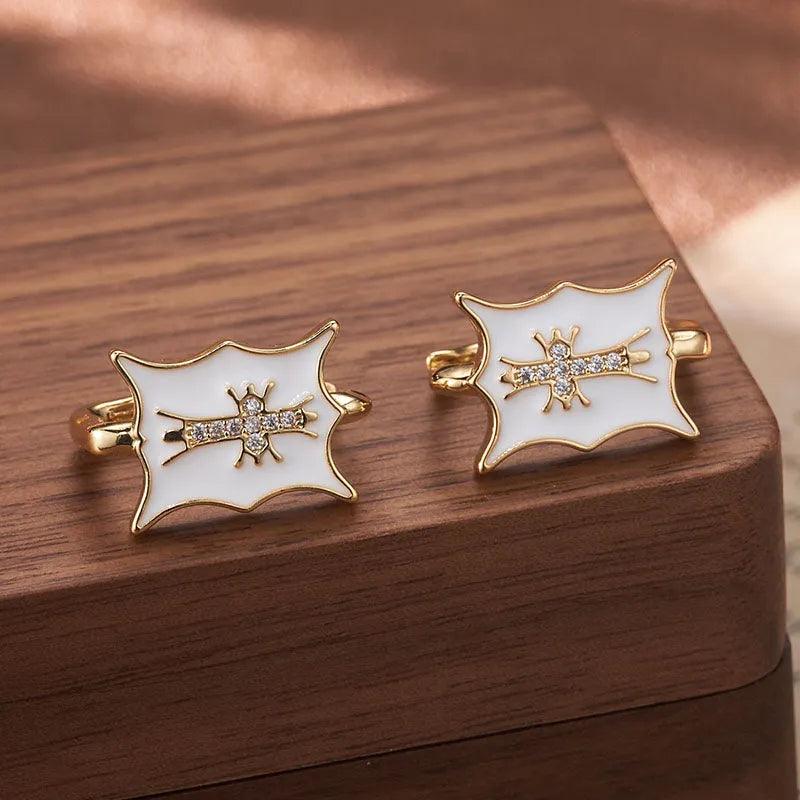 Stellar Radiance Enamel Earrings - Elegant Charme