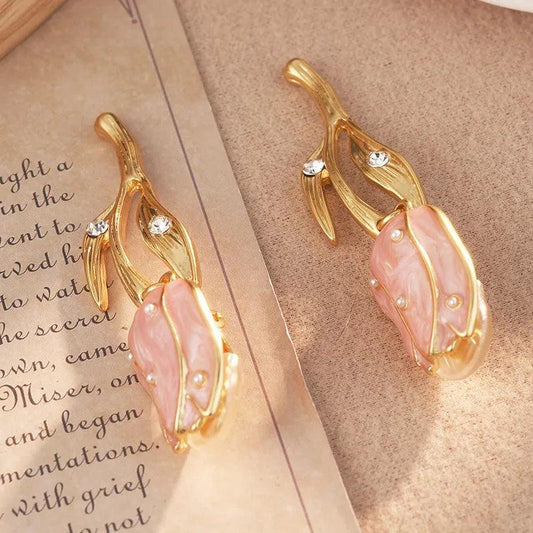 Enchanted Bloom Gold-Plated Earrings - Elegant Charme