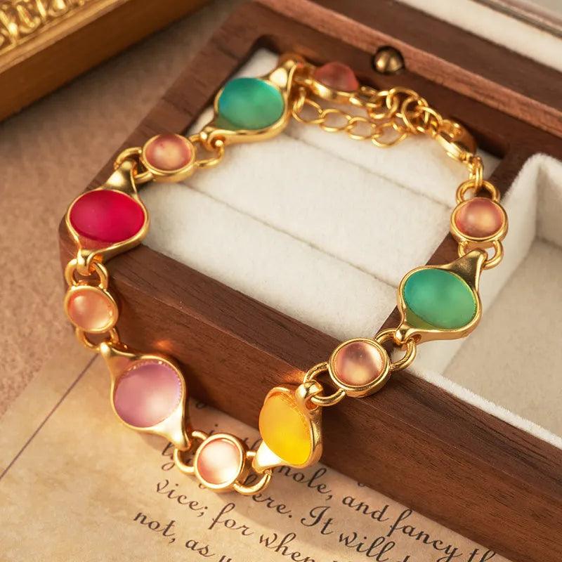 Colored Crytal beaded Bracelet - Elegant Charme