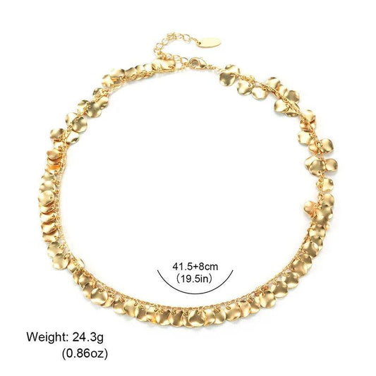 Niche High-end 18K Real Gold-Plated Tassel Metal Necklace - Elegant Charme