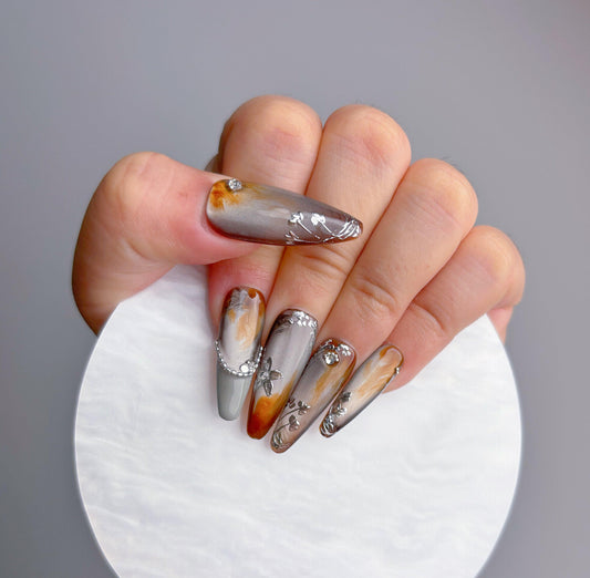 Amber Elegance Press On Nail - Elegant Charme