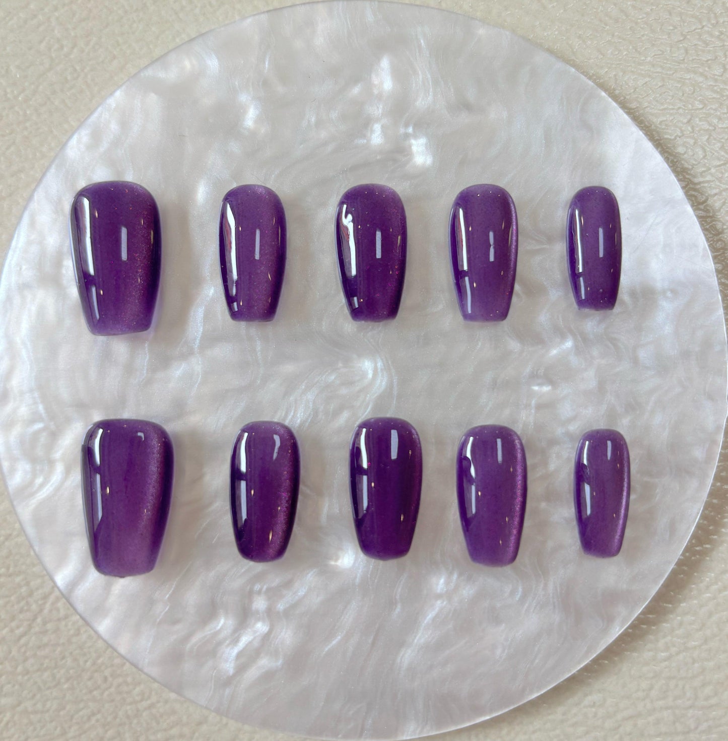 Simply Cat Eye - Purple Hues - Customizable Handcrafted Press On Nails