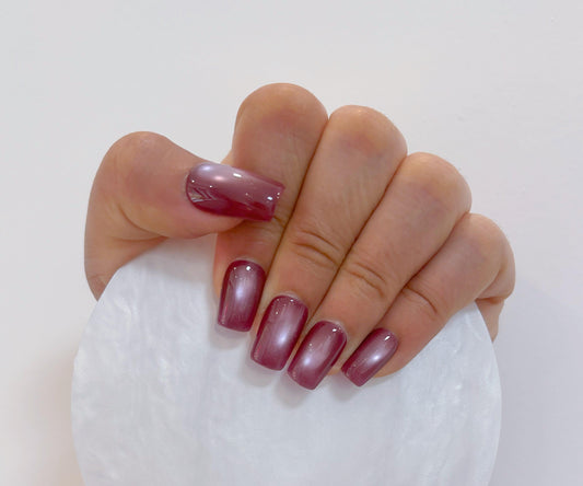 Simply Cat Eye - Soft Rose - Customizable Handcrafted Press On Nails