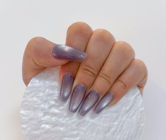 Simply Cat Eye - Lavender Ombre - Customizable Handcrafted Press On Nails