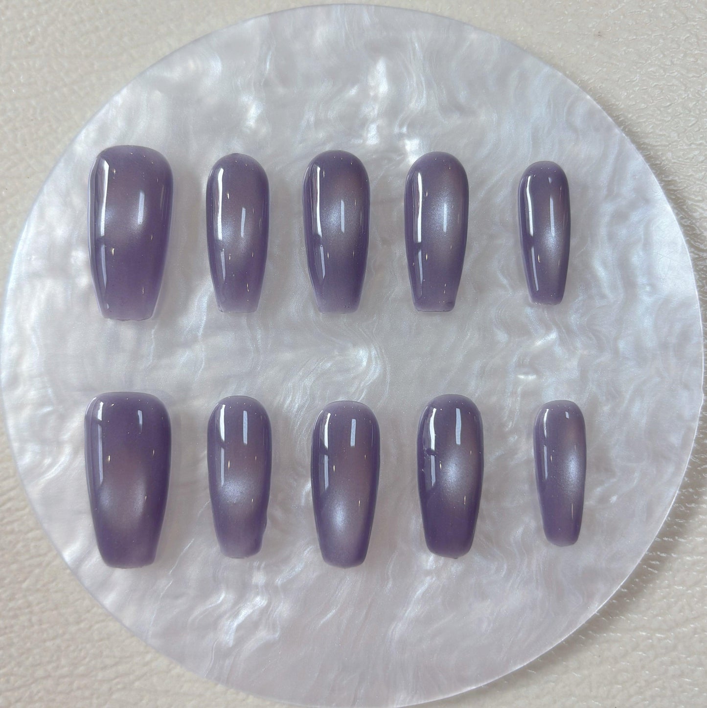 Simply Cat Eye - Lavender Ombre - Customizable Handcrafted Press On Nails