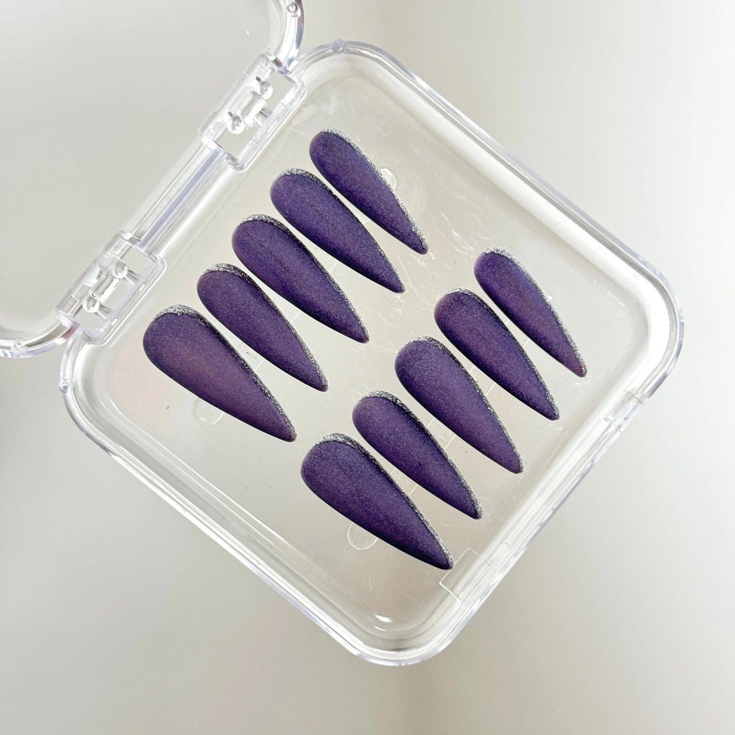 Matte Royal Purple Nails - Elegant Charme