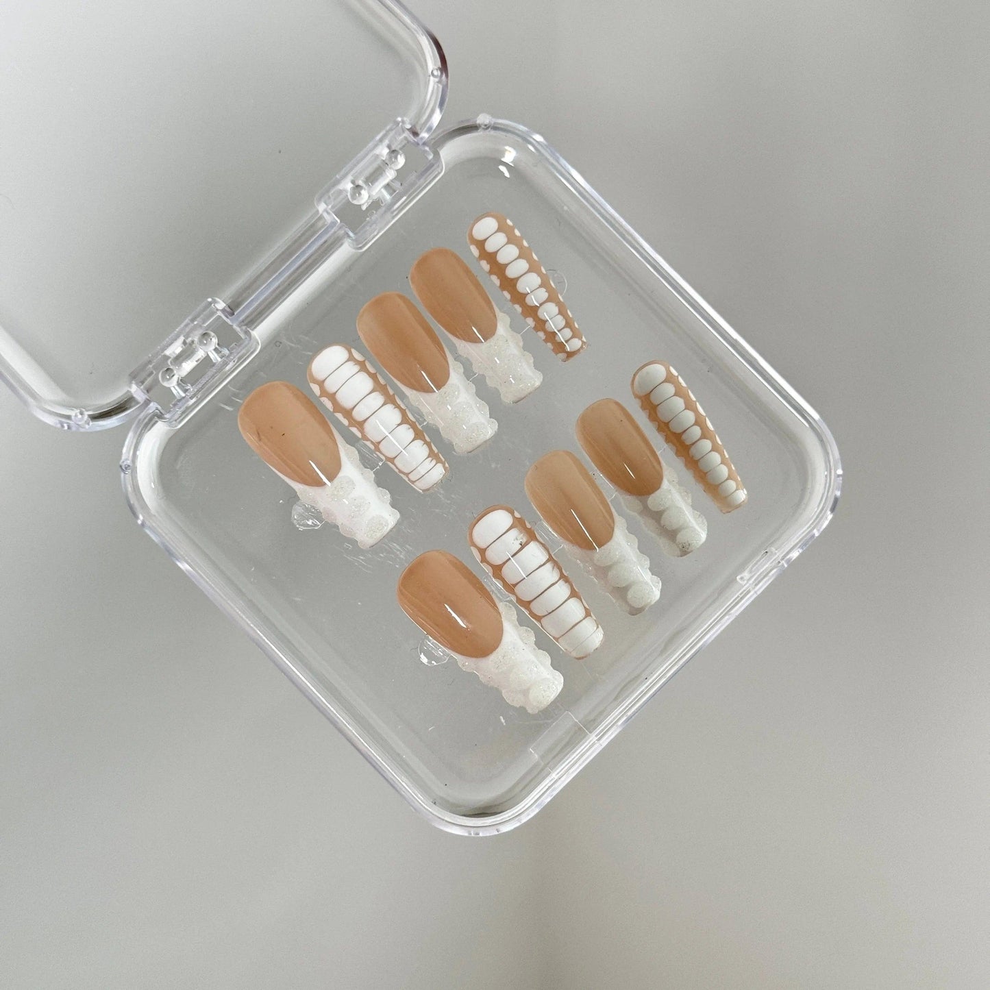 Textured White Knit Nail - Elegant Charme