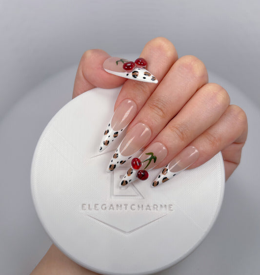 Cherry Leopard Nail - Elegant Charme