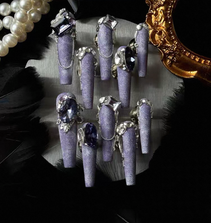 Charme Atelier - Lavender Glam - Customizable Handcrafted Press On Nails