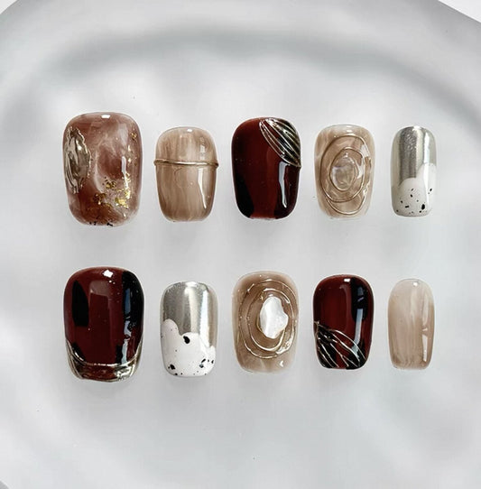Everyday Cute - Earthy Elegance - Customizable Handcrafted Press On Nails