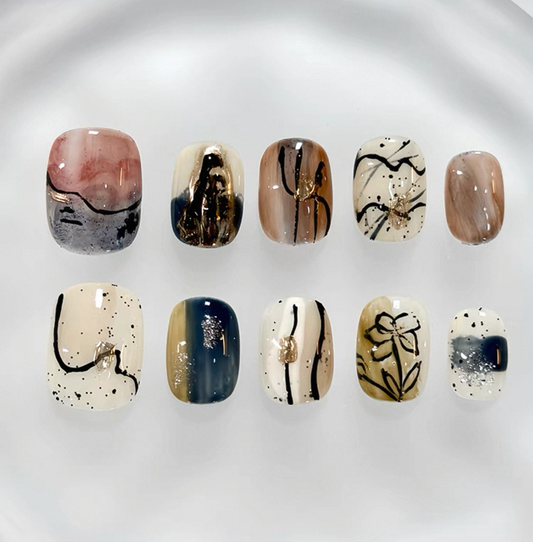 Everyday Cute - Earthy Charme - Customizable Handcrafted Press On Nails
