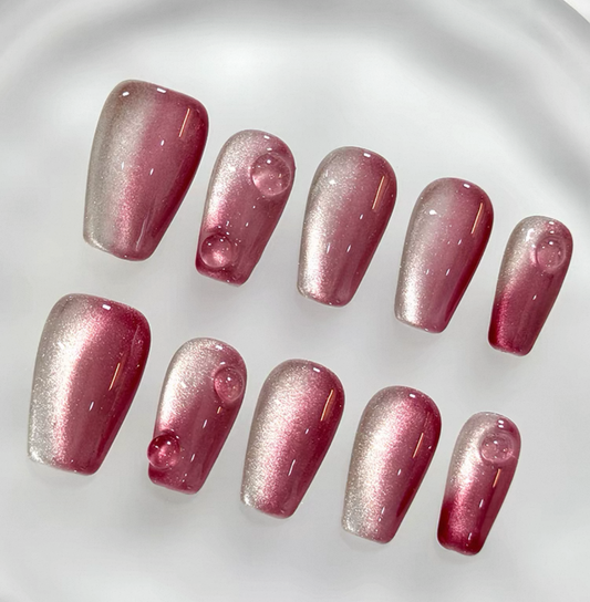 Everyday Cute - Rose Gold Ombre - Customizable Handcrafted Press On Nails