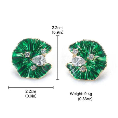 Emerald Petal Earrings - Elegant Charme