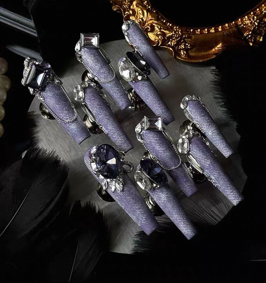 Charme Atelier - Lavender Glam - Customizable Handcrafted Press On Nails