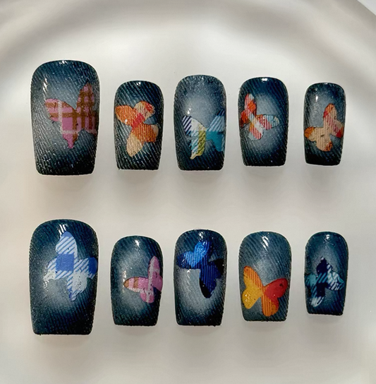 Everyday Cute - Butterfly Patterns - Customizable Handcrafted Press On Nails