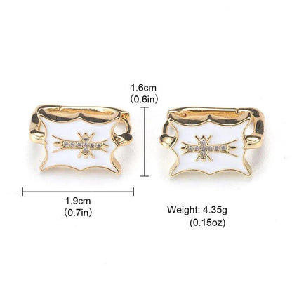 Stellar Radiance Enamel Earrings - Elegant Charme