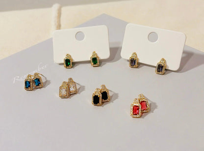 Glamour Coloured Stone Earrings - Elegant Charme