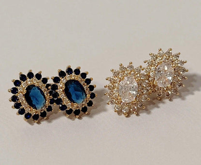 Luxe Luminance Gemstone Earrings - Elegant Charme