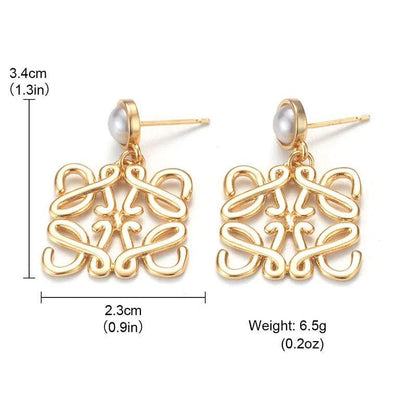 Vintage Filigree-style Pearl Earrings - Elegant Charme