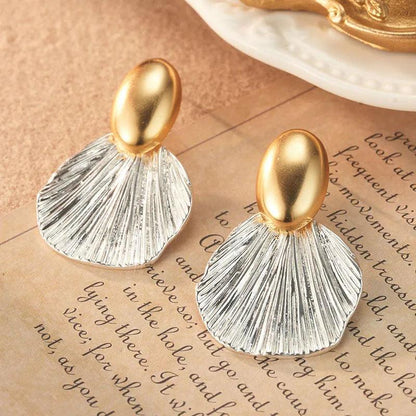 Gilded Gossamer Fan-Shape Earrings - Elegant Charme