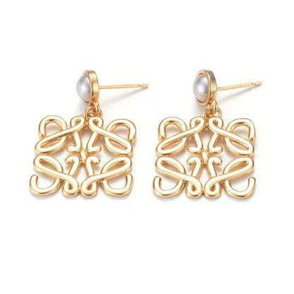 Vintage Filigree-style Pearl Earrings - Elegant Charme