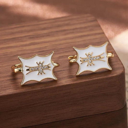 Stellar Radiance Enamel Earrings - Elegant Charme