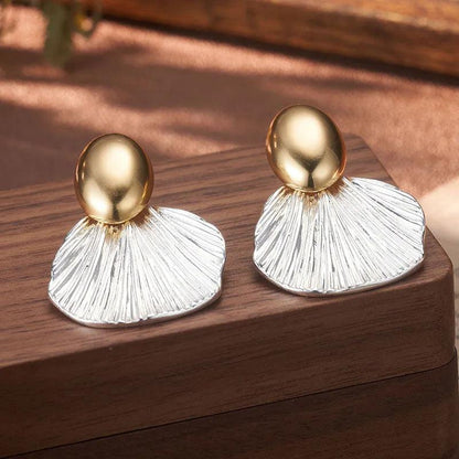 Gilded Gossamer Fan-Shape Earrings - Elegant Charme