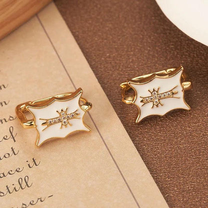 Stellar Radiance Enamel Earrings - Elegant Charme
