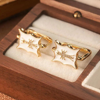 Stellar Radiance Enamel Earrings - Elegant Charme
