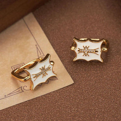 Stellar Radiance Enamel Earrings - Elegant Charme