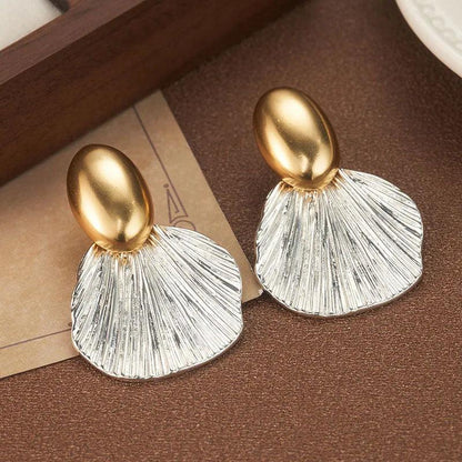 Gilded Gossamer Fan-Shape Earrings - Elegant Charme