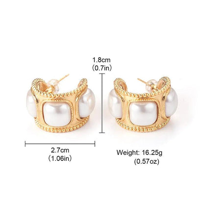 Vintage Pearl Earrings - Elegant Charme