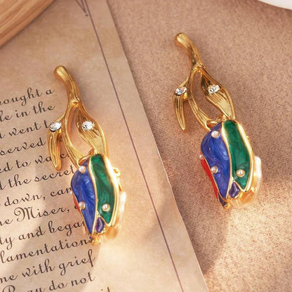 Enchanted Bloom Gold-Plated Earrings - Elegant Charme