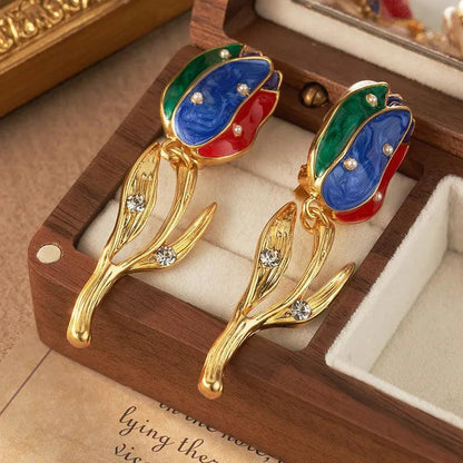 Enchanted Bloom Gold-Plated Earrings - Elegant Charme