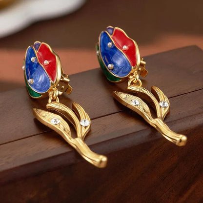 Enchanted Bloom Gold-Plated Earrings - Elegant Charme