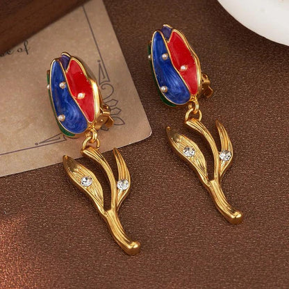 Enchanted Bloom Gold-Plated Earrings - Elegant Charme