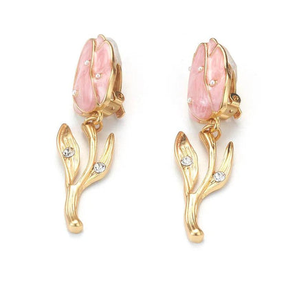 Enchanted Bloom Gold-Plated Earrings - Elegant Charme