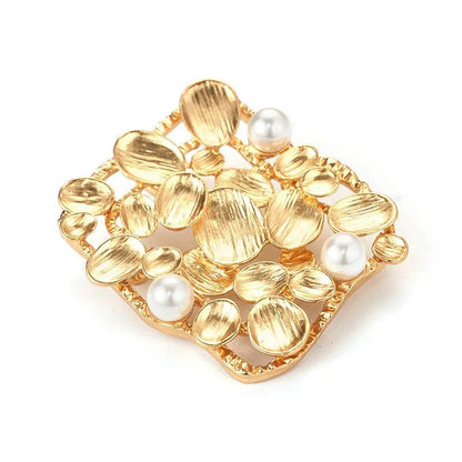 Gold Pearl Niche Design Brooch - Elegant Charme