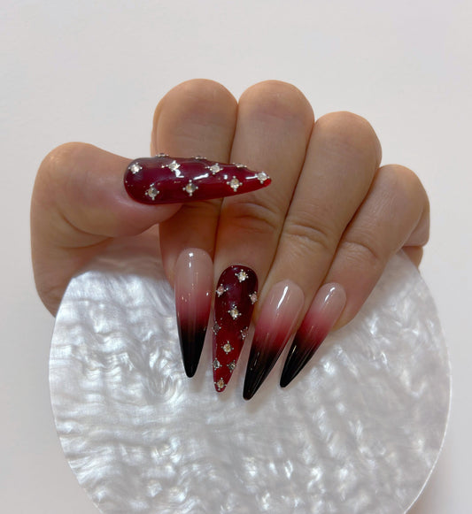 Ruby Glam Ombre Nail - Elegant Charme